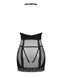 Полупрозрачная сорочка с открытой грудью Obsessive Lacrisia chemise M/L, черная, с чокером SO7287 фото 6