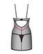 Пеньюар Obsessive Novenes chemise & thong, M/L, облегающий, прозрачный, со стрепами, стринги в компл SX0620 фото 5