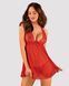 Прозрачная сорочка бэби-долл Obsessive Lacelove babydoll & thong M/L Red, кружево, стринги SO8647 фото 1
