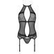 Корсет с пажами Passion SATARA CORSET S/M black, стринги, кружево, застежки спереди и сзади SO8476 фото 3