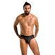 Мужские трусы с цепочкой Passion 030 SLIP TOM S/M Black, экокожа, открытые ягодицы SO7562 фото 3