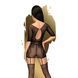 Бодистокинг Penthouse High stakes XL Black, мини-платье, цветочный декор, глубокое декольте, чулки SO6466 фото 2