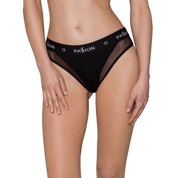 Трусики с прозрачной вставкой Passion PS002 PANTIES S, black SO4193 фото