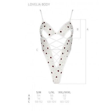 Эротическое боди с рисунком Passion LOVELIA BODY S/M, white SO4757 фото