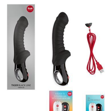 Вибратор для точки G Fun Factory TIGER black, ребристый, подходит для анальной стимуляции SX0930 фото