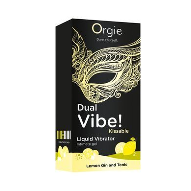 Рідкий вібратор Orgie Dual Vibe! Lemon Gin And Tonic Kissable Liquid Vibrator, 15 мл SX1490 фото