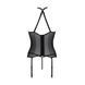 Корсет с пажами Passion SATARA CORSET XXL/XXXL black, стринги, кружево, застежки спереди и сзади SO8477 фото 4