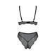 Комплект білизни Passion AMBERLY SET 4XL/5XL black, ліф, трусики бразиліана, люрексова нитка SO7055 фото 4