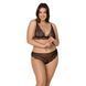 Комплект білизни Passion AMBERLY SET 4XL/5XL black, ліф, трусики бразиліана, люрексова нитка SO7055 фото 1