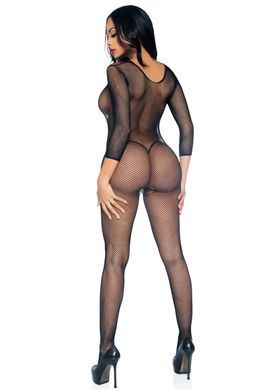 Бодістокінг Leg Avenue V Front Bodystocking One size Black, дрібна сітка, доступ SO8613 фото