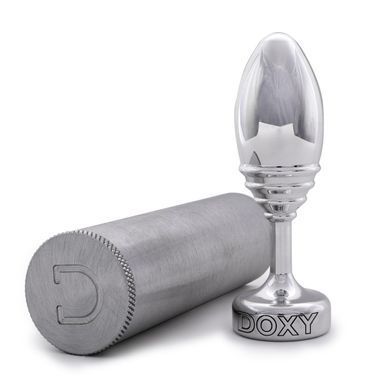 Металлическая анальная пробка DOXY Butt Plug RIBBED, ребристая, диаметр 3,3 см SO8031 фото