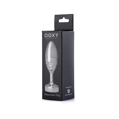 Металлическая анальная пробка DOXY Butt Plug RIBBED, ребристая, диаметр 3,3 см SO8031 фото
