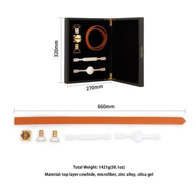 Кожаный кляп с 2-мя насадками LOCKINK Ball-Gag & Gag-bite Set - Brown SX0826 фото
