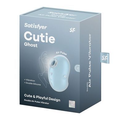 Вакуумний кліторальний стимулятор з вібрацією Satisfyer Cutie Ghost Blue SX0572 фото