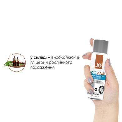 Анальная смазка JO ANAL H2O &mdash; ORIGINAL (60 мл) на водной основе, растительный глицерин SO1455 фото