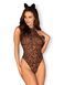 Эротический костюм леопарда Obsessive Leocatia teddy L/XL, боди, обруч с ушками SO7713 фото 1