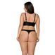Комплект из экокожи Passion MALWIA BIKINI 6XL/7XL black, с люверсами и ремешками, бра, трусики SO7097 фото 2