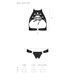 Комплект открытый топ и трусики из эко-кожи с люверсами Passion MALWIA SET Open Bra XXL/XXXL black SO5770 фото 5