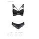 Комплект з еко-шкіри та мережива Passion LOONA SET L/XL, black, бра і трусики SO5361 фото 7