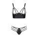 Комплект из экокожи Passion MALWIA BIKINI 6XL/7XL black, с люверсами и ремешками, бра, трусики SO7097 фото 3
