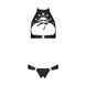Комплект открытый топ и трусики из эко-кожи с люверсами Passion MALWIA SET Open Bra XXL/XXXL black SO5770 фото 3