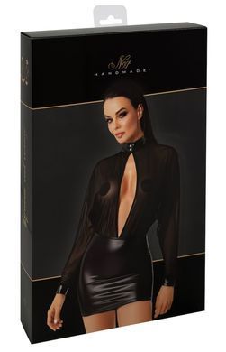 Платье Noir Handmade F348 Powerwetlook and tulle dress - 3XL SX2094 фото
