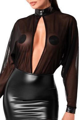 Платье Noir Handmade F348 Powerwetlook and tulle dress - 3XL SX2094 фото