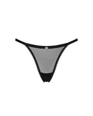 Прозрачные стринги с кружевом Obsessive Celia Noir thong M/L SO7869 фото