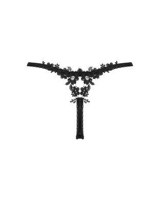 Прозрачные стринги с кружевом Obsessive Celia Noir thong M/L SO7869 фото