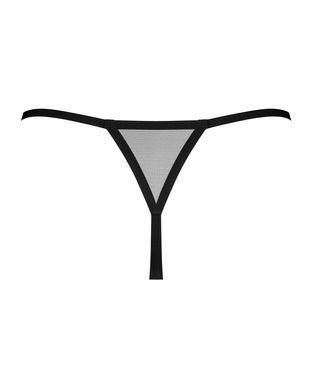 Трусики-стринги Obsessive Novenes crotchless thong, M/L, сетка, стрепы, украшение со стразами SX0623 фото