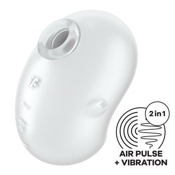 Вакуумный клиторальный стимулятор с вибрацией Satisfyer Cutie Ghost White SX0573 фото