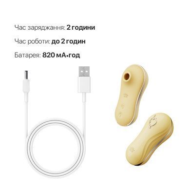 Набор 2в1 Zalo &mdash; UNICORN Yellow, виброяйцо + вакуумный стимулятор SO6686 фото