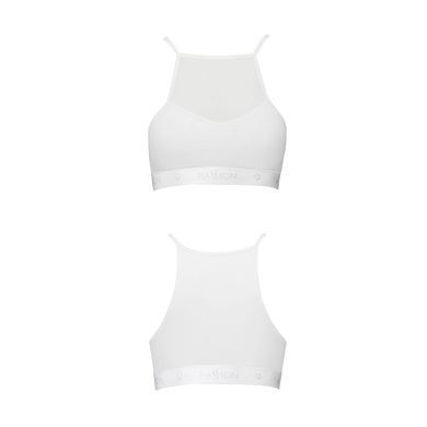 Спортивный топ с прозрачной вставкой Passion PS006 TOP S, white SO4245 фото