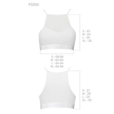 Спортивный топ с прозрачной вставкой Passion PS006 TOP S, white SO4245 фото