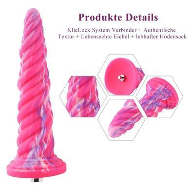 Фантазийный фаллоимитатор 10.12&Prime; для секс-машин Hismith Silicone Dildo rose Monster Series, KlicLok SO6215 фото