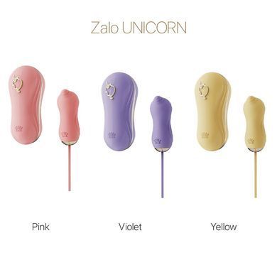 Набор 2в1 Zalo &mdash; UNICORN Yellow, виброяйцо + вакуумный стимулятор SO6686 фото