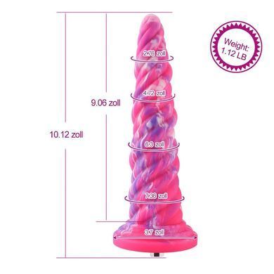 Фантазийный фаллоимитатор 10.12&Prime; для секс-машин Hismith Silicone Dildo rose Monster Series, KlicLok SO6215 фото