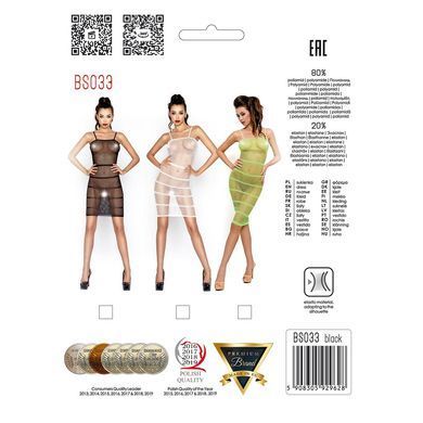 Бодістокінг Passion BS033 white, сукня-сітка на бретелях, прозора PBS033W фото