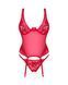 Прозрачный корсет Obsessive Lacelove corset M/L Red, кружево, подвязки для чулок SO8650 фото 3