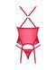 Прозрачный корсет Obsessive Lacelove corset M/L Red, кружево, подвязки для чулок SO8650 фото 4