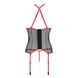 Корсет з пажами Passion SATARA CORSET S/M red, стрінги, мереживо, застібки спереду та ззаду SO8479 фото 4