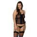 Сетчатый корсет из экокожи Passion MALWIA CORSET 4XL/5XL black, с люверсами и съемными пажами SO7098 фото 1