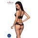 Комплект з еко-шкіри та мережива Passion LOONA SET S/M, black, бра і трусики SO5362 фото 2