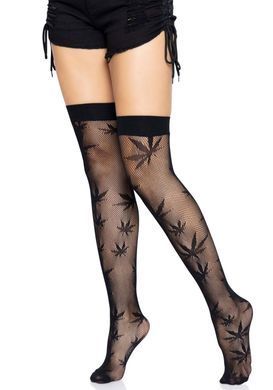 Чулки с рисунком Leg Avenue 420 Net thigh highs Black SO9159 фото