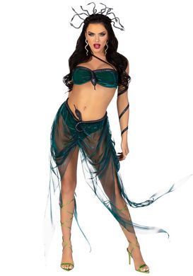 Эротический костюм Медузы Горгоны Leg Avenue Medusa Costume XS, топ, юбка, нарукавники, украшения SO9211 фото
