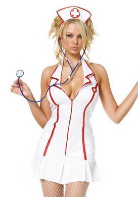 Эротический костюм медсестры Leg Avenue Head Nurse M/L, платье, аксессуар на голову, стетоскоп SO9108 фото
