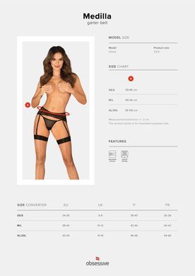 Пояс для чулок Obsessive Medilla garter belt XL/2XL SO9057 фото