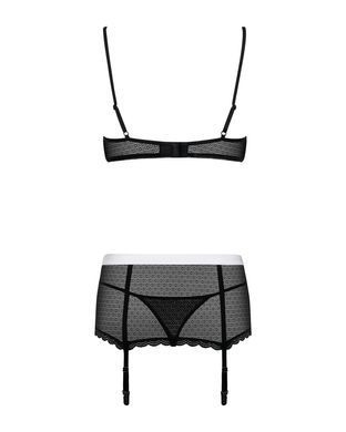 Эротический костюм горничной Obsessive Maidme set 5pcs L/XL, бюстгальтер, пояс с фартуком, чулки, ст SO7291 фото