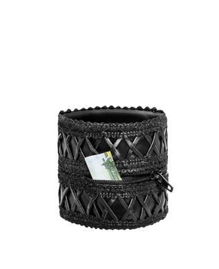 Женский кошелек-браслет Noir Handmade F326, black, под кожу, рельефный узор, карман на молнии SX0387 фото