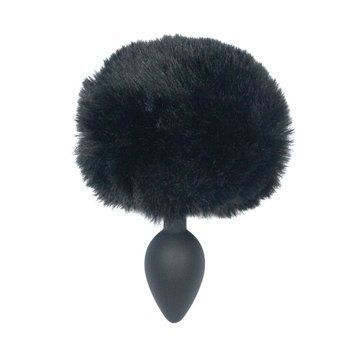 Анальная пробка с хвостом Punishment - Bunny Tail Silicone Anal Plug - Black SX2235 фото